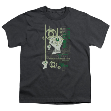 Charcoal kid's t-shirt for ages 4 to 7 with Green Lantern Core Strength graphic