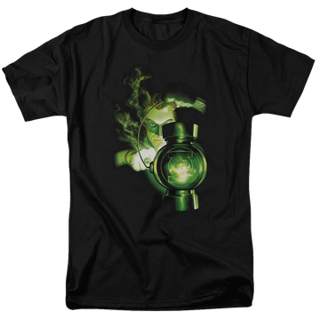 Black men's regular fit t-shirt with Green Lantern Lantern Light graphic