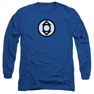 Royal men's long sleeve t-shirt with Green Lantern Indigo Tribe graphic