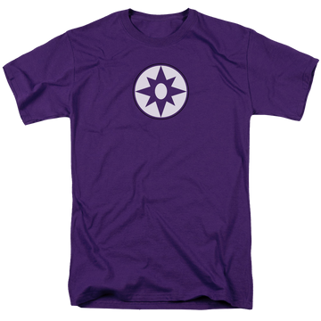 Purple men's regular fit t-shirt with Green Lantern Star Sapphire Logo graphic