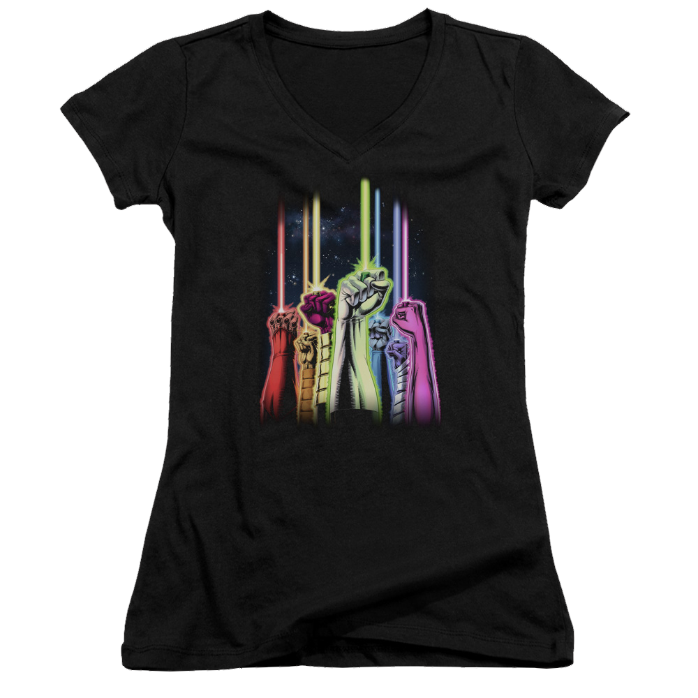Green Lantern Rainbow Corps - Juniors V-Neck T-Shirt Juniors V-Neck T-Shirt Green Lantern