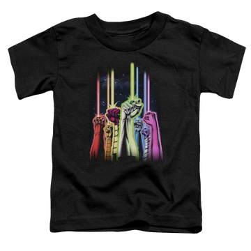 Black toddler t-shirt with Green Lantern Rainbow Corps graphic