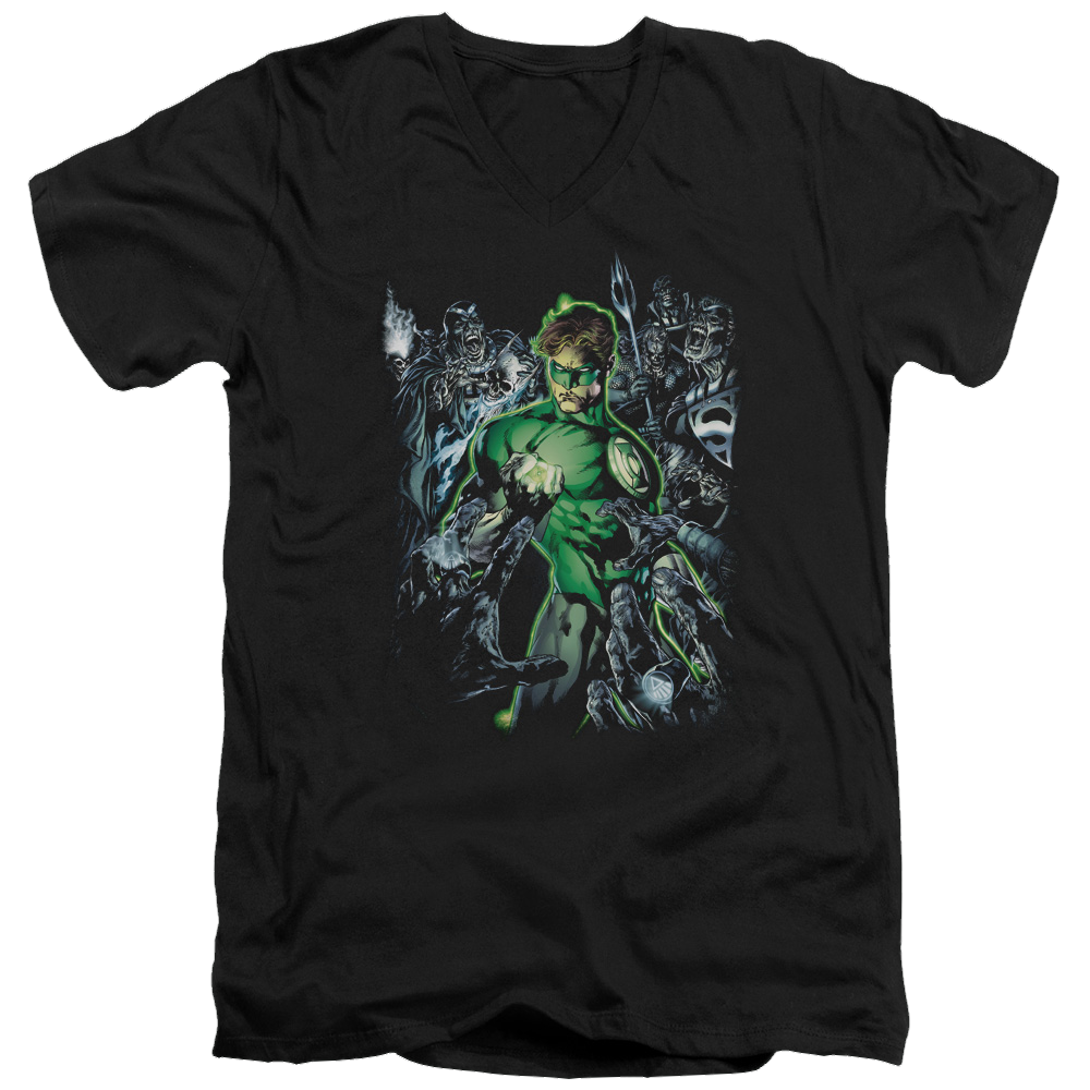 Green Lantern Surrounded By Death - Men's V-Neck T-Shirt Men's V-Neck T-Shirt Green Lantern