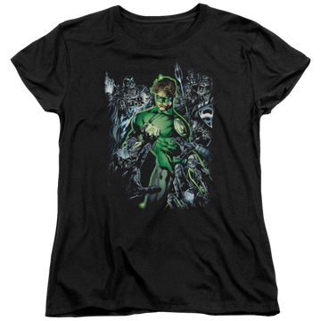 Black women's t-shirt with Green Lantern Surrounded By Death graphic