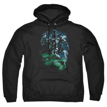 Black pullover hoodie with Green Lantern Black Lantern Batman graphic