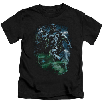 Black kid's t-shirt for ages 4 to 7 with Green Lantern Black Lantern Batman graphic