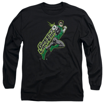 Black men's long sleeve t-shirt with Green Lantern Among The Stars graphic