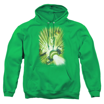 Kelly green pullover hoodie with Green Lantern Lanterns Light graphic