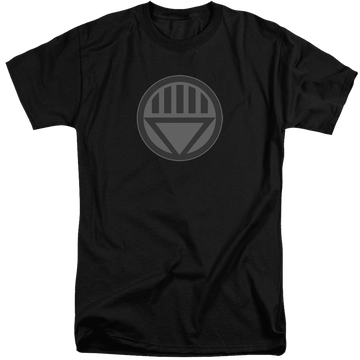 Black men's tall fit t-shirt with Green Lantern Black Symbol graphic