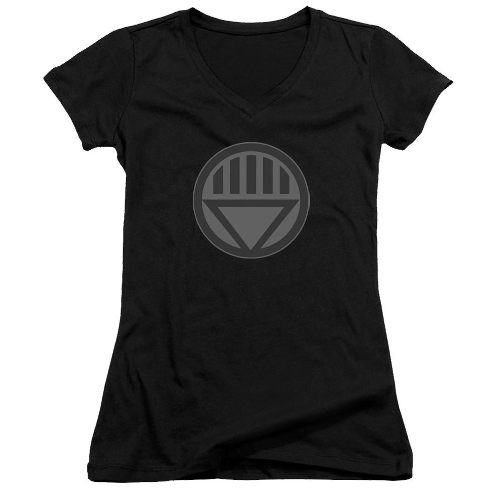 Green Lantern Black Symbol - Juniors V-Neck T-Shirt Juniors V-Neck T-Shirt Green Lantern