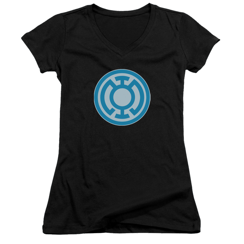 Green Lantern Blue Symbol - Juniors V-Neck T-Shirt Juniors V-Neck T-Shirt Green Lantern