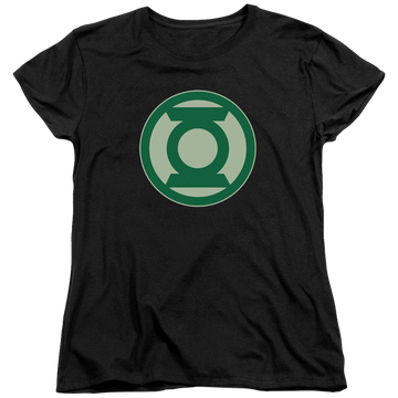 Black women's t-shirt with Green Lantern Green Symbol graphic
