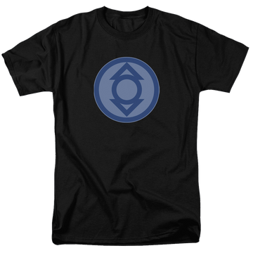 Black men's regular fit t-shirt with Green Lantern Indigo Symbol graphic