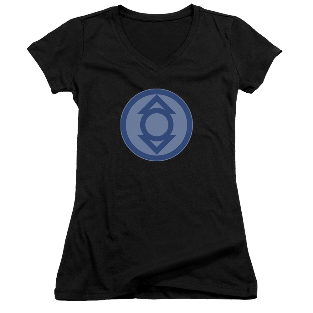 Green Lantern Indigo Symbol - Juniors V-Neck T-Shirt Juniors V-Neck T-Shirt Green Lantern