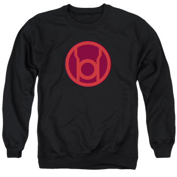 Black men's crewneck sweatshirt with Green Lantern Red Symbol graphic