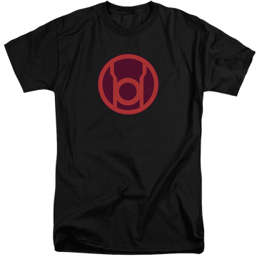 Black men's tall fit t-shirt with Green Lantern Red Symbol graphic