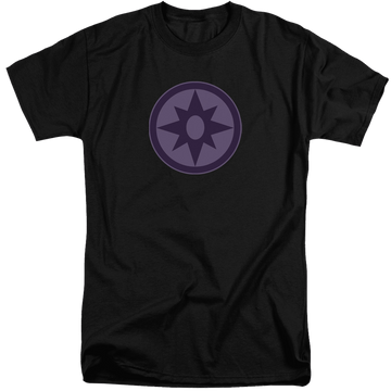 Black men's tall fit t-shirt with Green Lantern Sapphire Symbol graphic