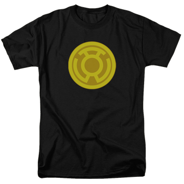 Black men's regular fit t-shirt with Green Lantern Yellow Symbol graphic