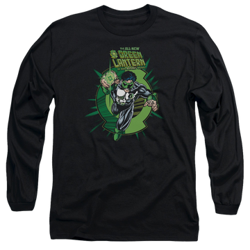 Black men's long sleeve t-shirt with Green Lantern Rayner Cover graphic