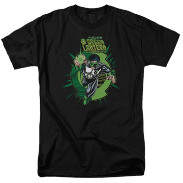 Black men's regular fit t-shirt with Green Lantern Rayner Cover graphic