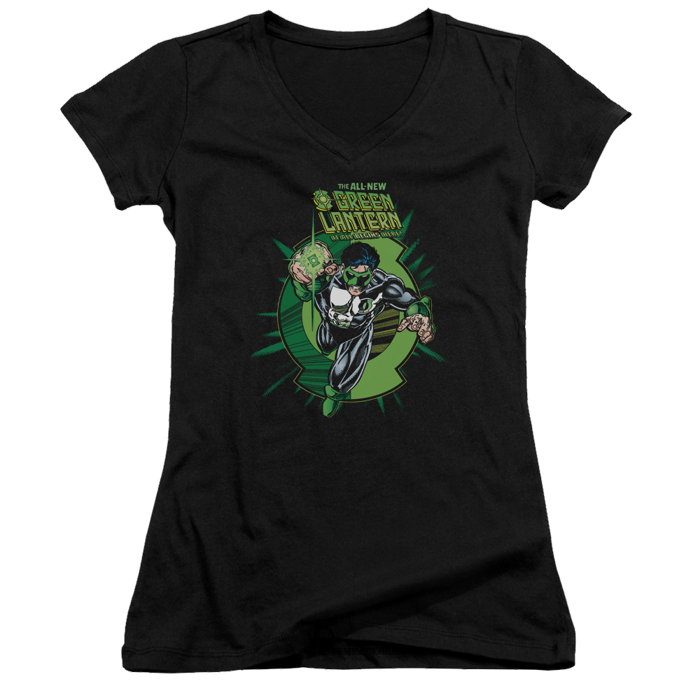 Green Lantern Rayner Cover - Juniors V-Neck T-Shirt Juniors V-Neck T-Shirt Green Lantern