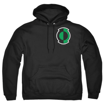 Black pullover hoodie with Green Lantern Kyle Logo graphic