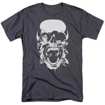 Charcoal men's regular fit t-shirt with Green Lantern Black Lantern Skull graphic