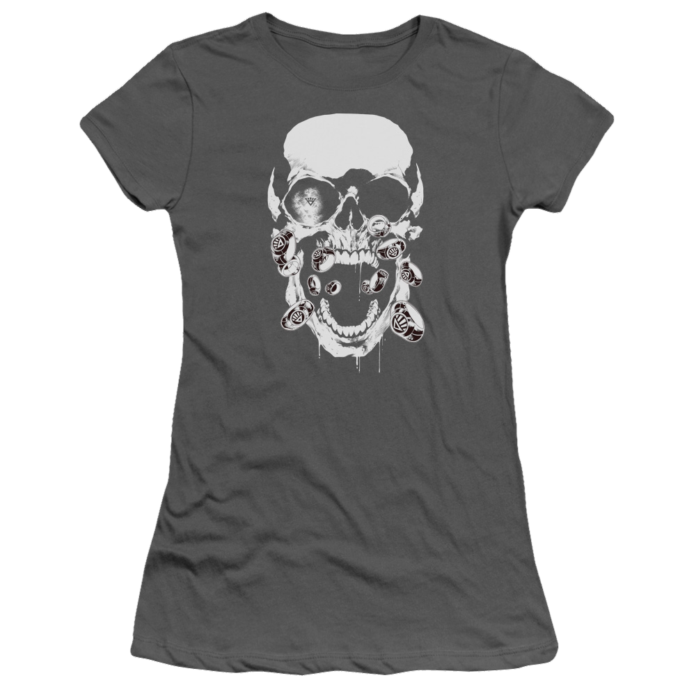 Green Lantern Black Lantern Skull - Juniors T-Shirt Juniors T-Shirt Green Lantern