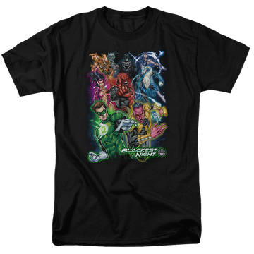 Black men's regular fit t-shirt with Green Lantern Blackest Group graphic