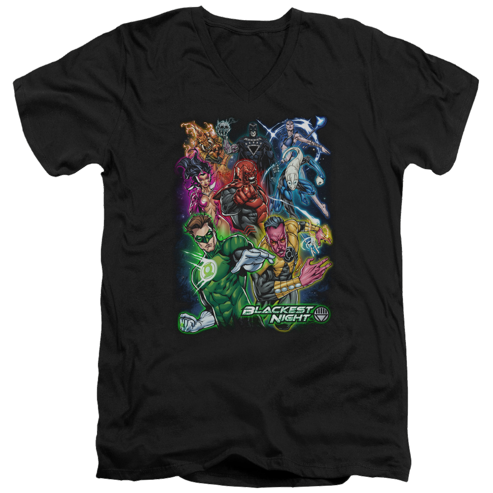Green Lantern Blackest Group - Men's V-Neck T-Shirt Men's V-Neck T-Shirt Green Lantern