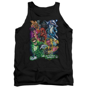 Black men's tank with Green Lantern Blackest Group graphic