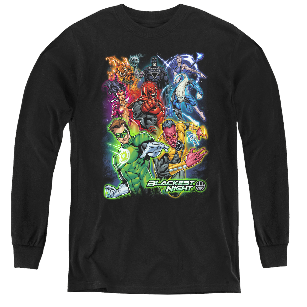 Green Lantern Blackest Group - Youth Long Sleeve T-Shirt Youth Long Sleeve T-Shirt Green Lantern