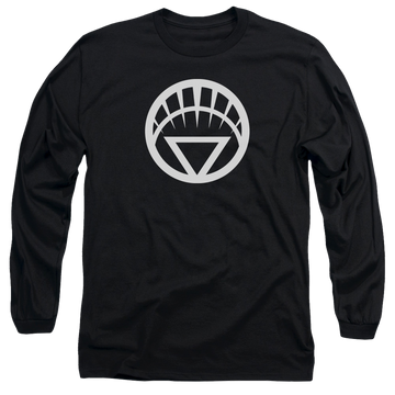 Black men's long sleeve t-shirt with Green Lantern White Emblem graphic