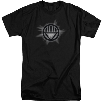 Black men's tall fit t-shirt with Green Lantern Black Glow graphic
