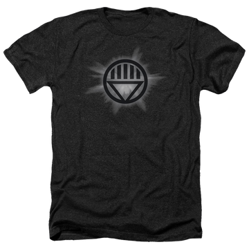 Charcoal men's heather t-shirt with Green Lantern Black Glow graphic