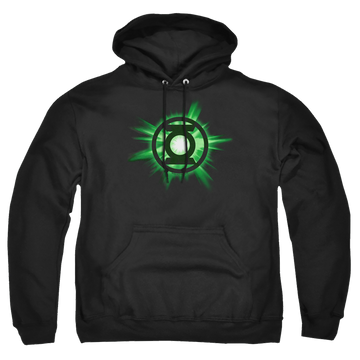 Black pullover hoodie with Green Lantern Green Glow graphic
