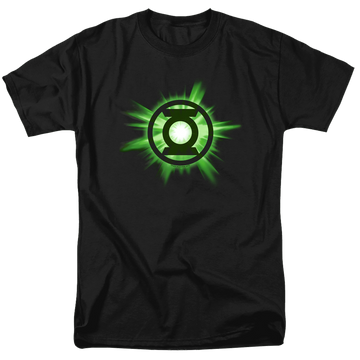 Black men's regular fit t-shirt with Green Lantern Green Glow graphic