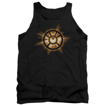 Black men's tank with Green Lantern Orange Glow graphic
