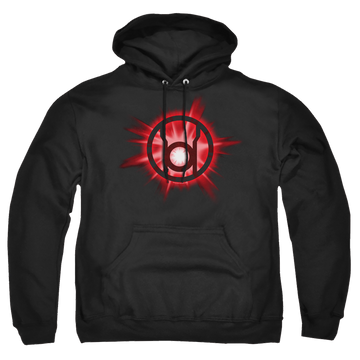 Black pullover hoodie with Green Lantern Red Glow graphic