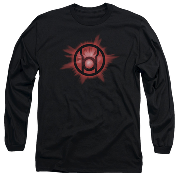 Black men's long sleeve t-shirt with Green Lantern Red Glow graphic