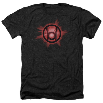 Charcoal men's heather t-shirt with Green Lantern Red Glow graphic
