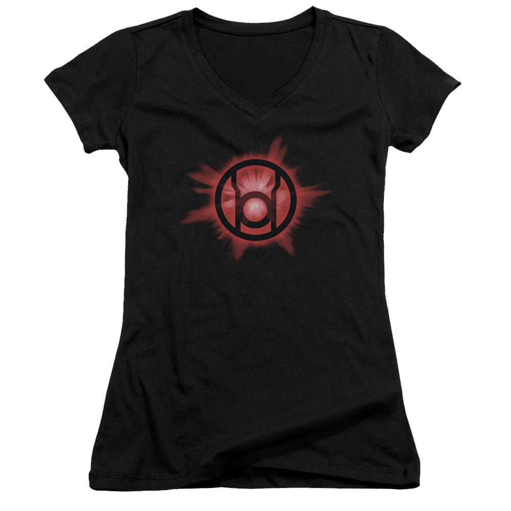 Green Lantern Red Glow - Juniors V-Neck T-Shirt Juniors V-Neck T-Shirt Green Lantern