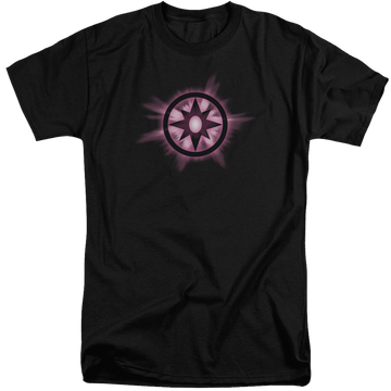 Black men's tall fit t-shirt with Green Lantern Sapphire Glow graphic