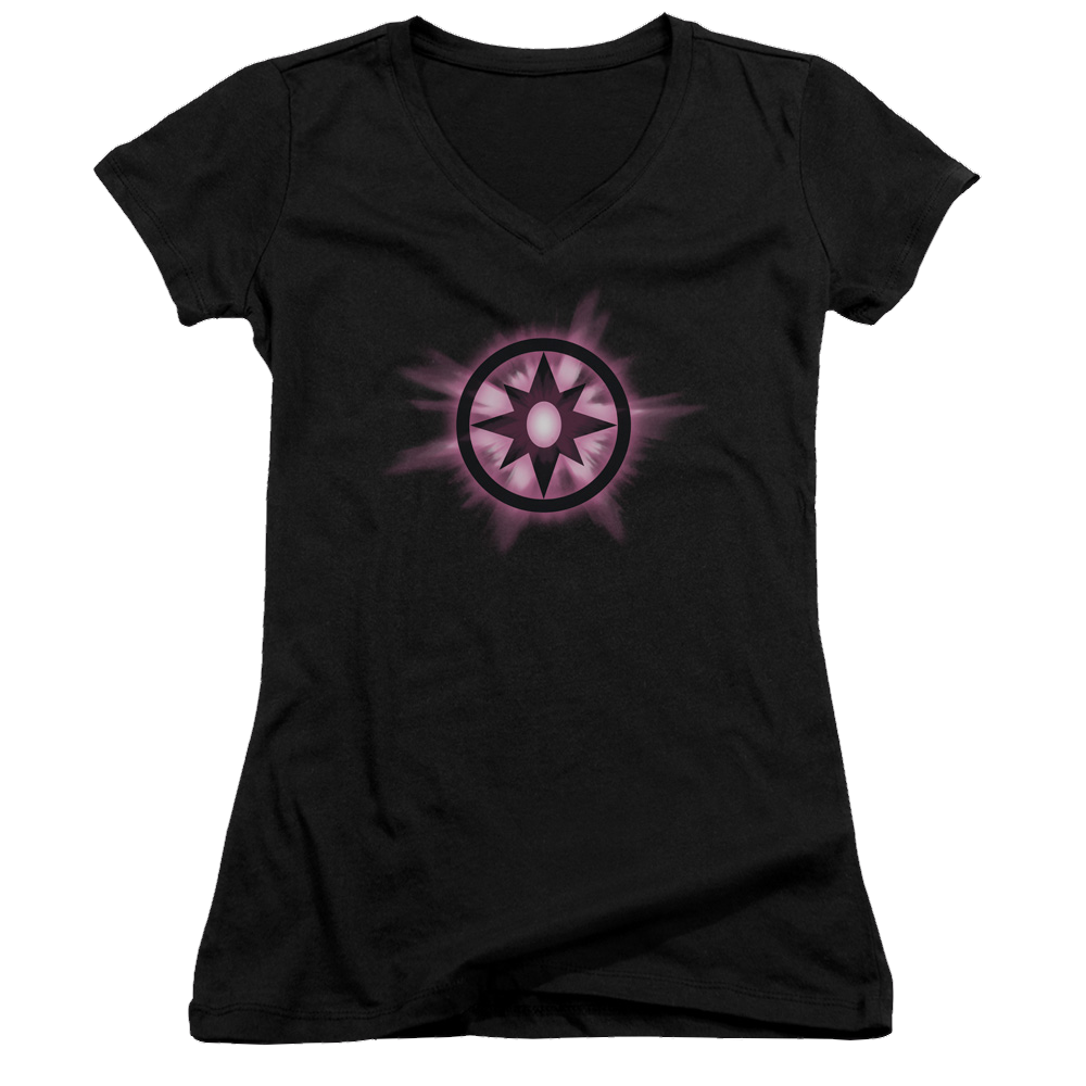 Green Lantern Sapphire Glow - Juniors V-Neck T-Shirt Juniors V-Neck T-Shirt Green Lantern