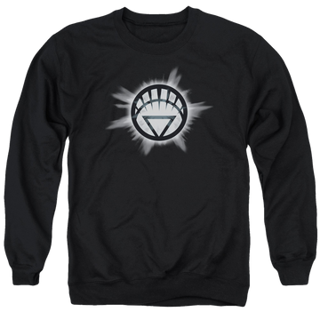 Black men's crewneck sweatshirt with Green Lantern White Glow graphic