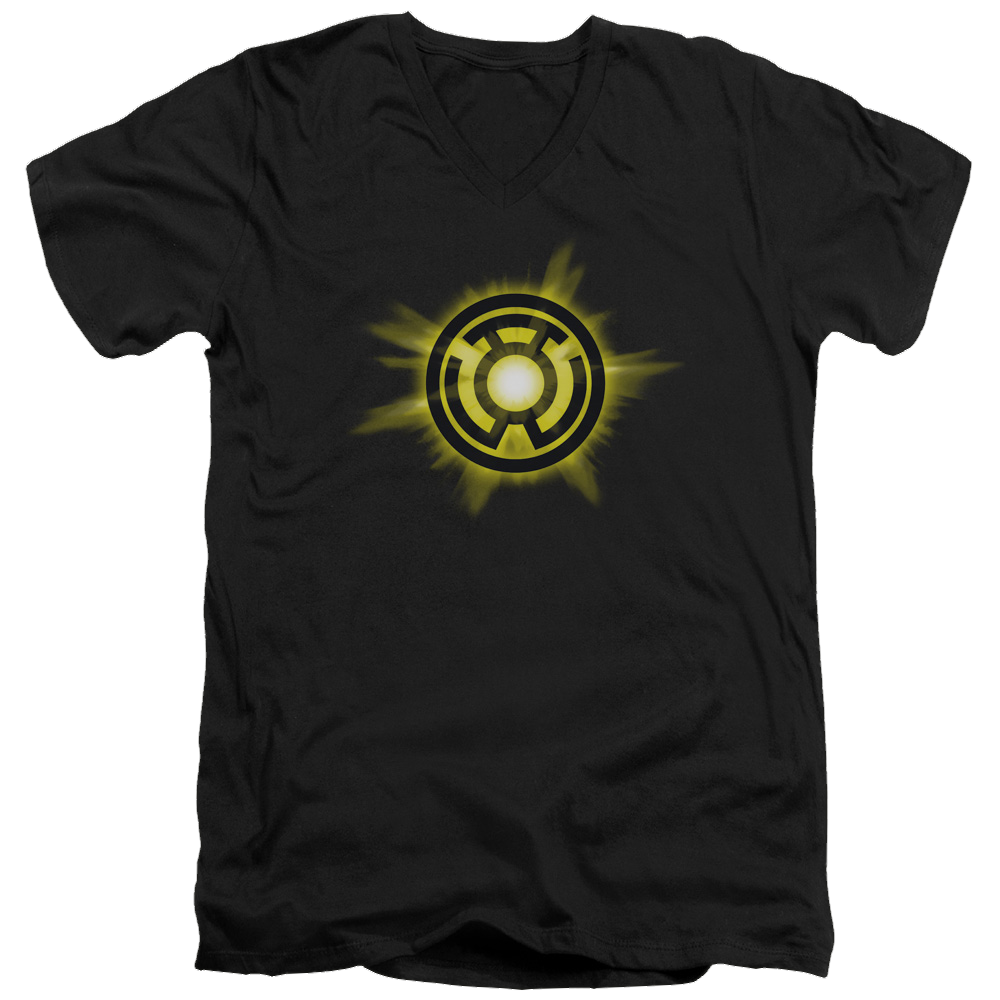 Green Lantern Yellow Glow - Men's V-Neck T-Shirt Men's V-Neck T-Shirt Green Lantern