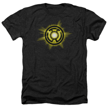 Charcoal men's heather t-shirt with Green Lantern Yellow Glow graphic