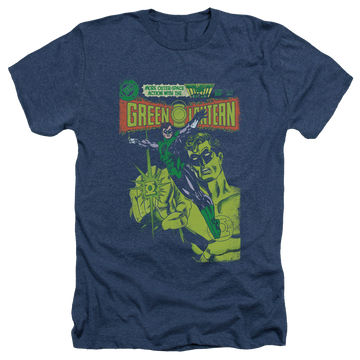 Navy men's heather t-shirt with Green Lantern Vintage Cover graphic
