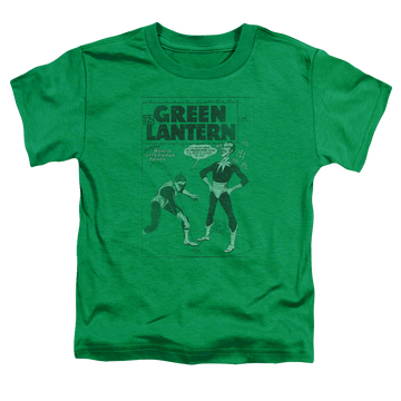 Kelly green toddler t-shirt with Green Lantern Perilous Traps graphic