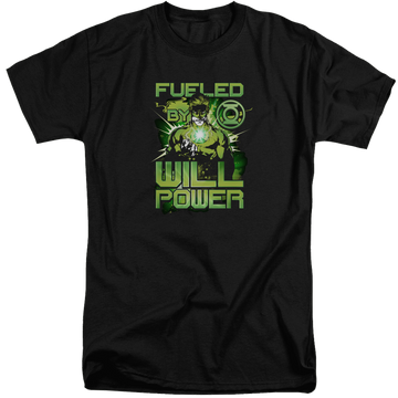 Black men's tall fit t-shirt with Green Lantern Fueled graphic